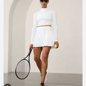 Athleta Bright White Pleated Mini Skirt-Levitate